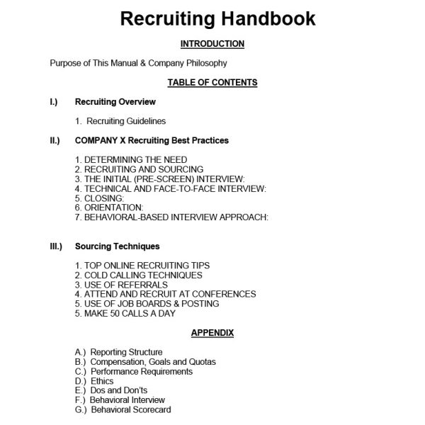 Recruiting Manual (Template)