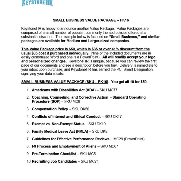 Small Business Value Package